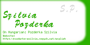 szilvia pozderka business card